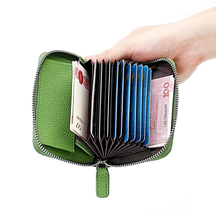 KB28 RFID Anti-theft Genuine Leather Zipper Coin Purse