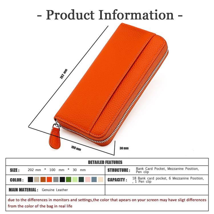 Genuine Leather RFID Anti-theft Accordion Zipper Coin Purse