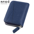 KB23 RFID Accordion Multi-card Slot Genuine Leather Zipper Card Bag