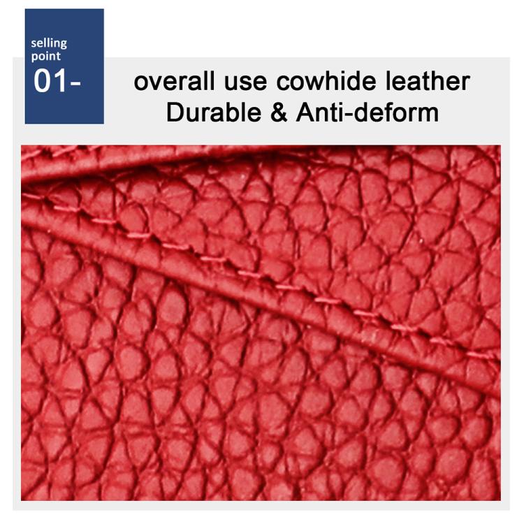 KB23 RFID Accordion Multi-card Slot Genuine Leather Zipper Card Bag
