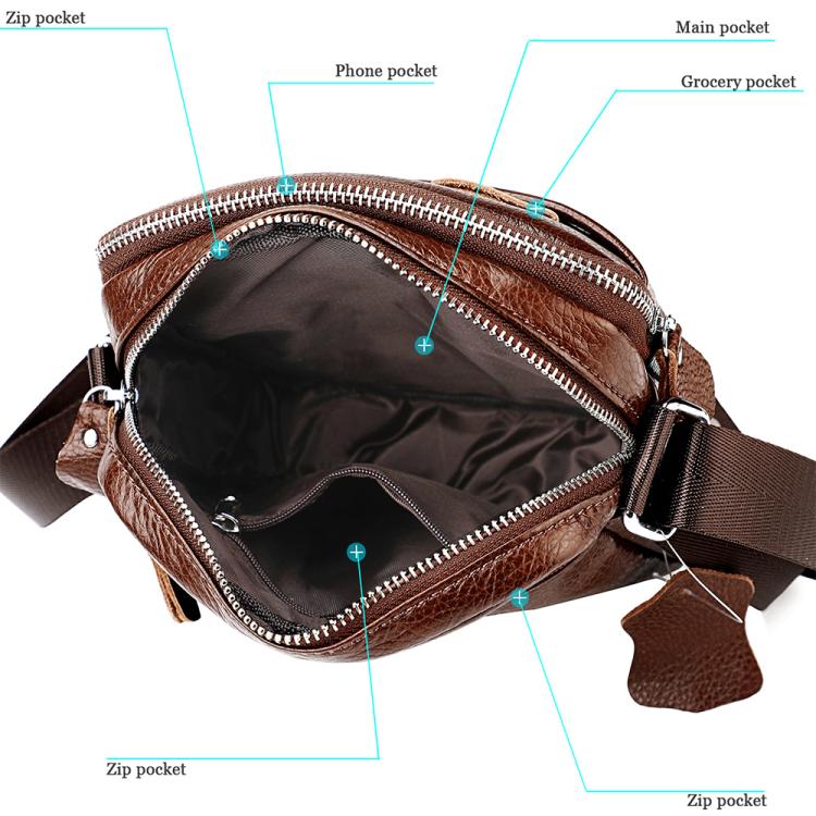 Men Casual Genuine Leather Crossbody Shoulder Bag