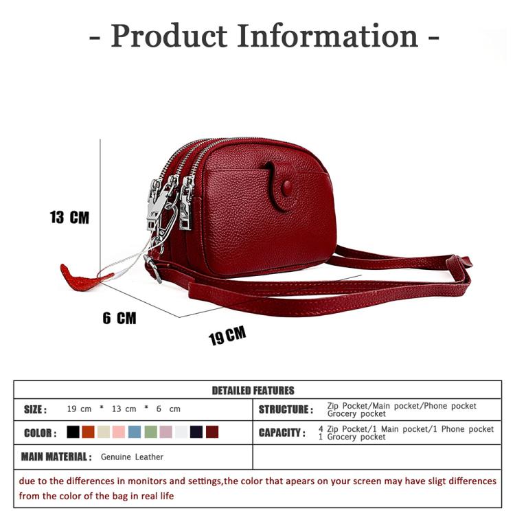 Women Large Capacity Genuine Leather Crossbody Bag