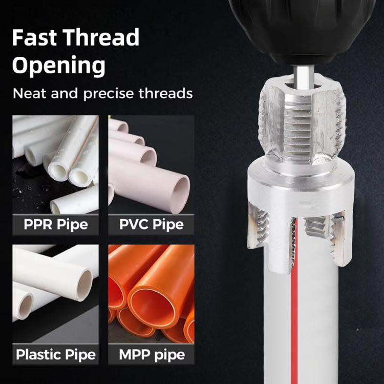 Plumbing Internal External Integrated Thread Cutting Tool, 4 Points M20 Grey, 6 Points M25 Grey, 4+6 Points M20+M25 Grey, 1 inch M32 Grey, 4+6 Points+1 inch M20+M25+M32 Grey, 4 Points M20 Silver, 6 Points M25 Sliver, 4+6 Points M20+M25 Silver