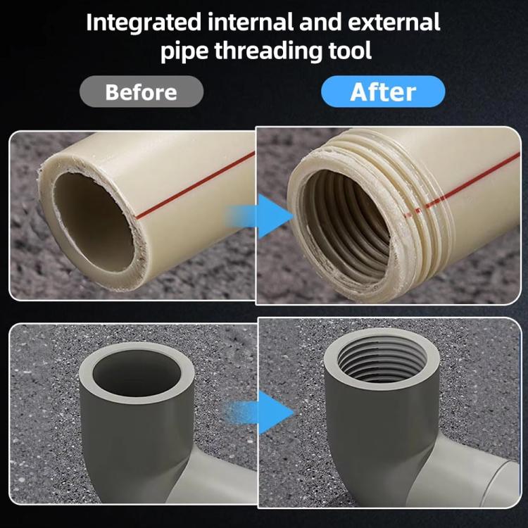 Plumbing Internal External Integrated Thread Cutting Tool, 4 Points M20 Grey, 6 Points M25 Grey, 4+6 Points M20+M25 Grey, 1 inch M32 Grey, 4+6 Points+1 inch M20+M25+M32 Grey, 4 Points M20 Silver, 6 Points M25 Sliver, 4+6 Points M20+M25 Silver