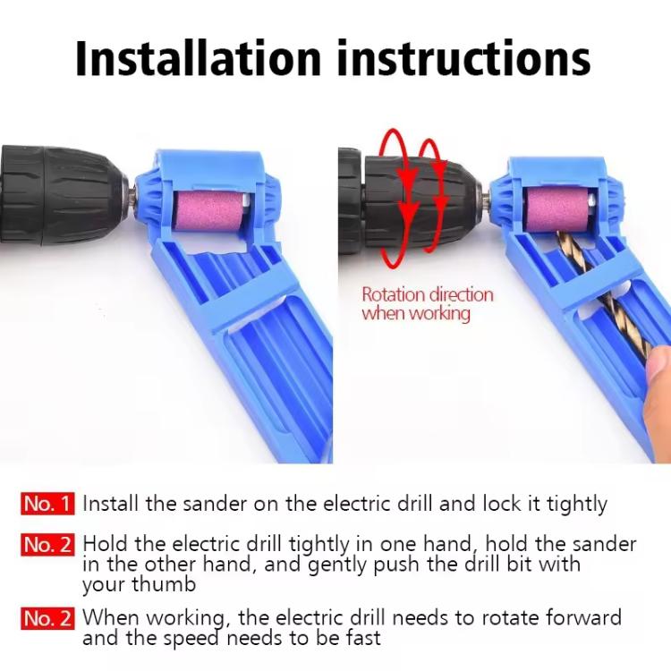Portable Drill Bit Grinding Wheel Sharpener Quick Sharpening Grinder, Blue Grinding Tool Set, Orange Grinding Tool Set, Grinding Wheel + Wrench + Washer, Grinding Wheel