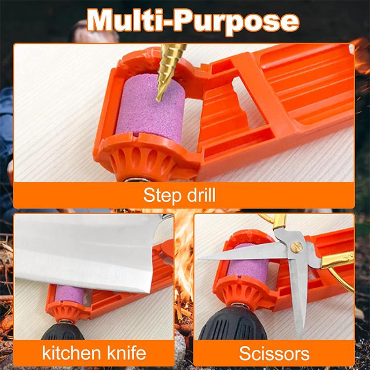Portable Drill Bit Grinding Wheel Sharpener Quick Sharpening Grinder, Blue Grinding Tool Set, Orange Grinding Tool Set, Grinding Wheel + Wrench + Washer, Grinding Wheel