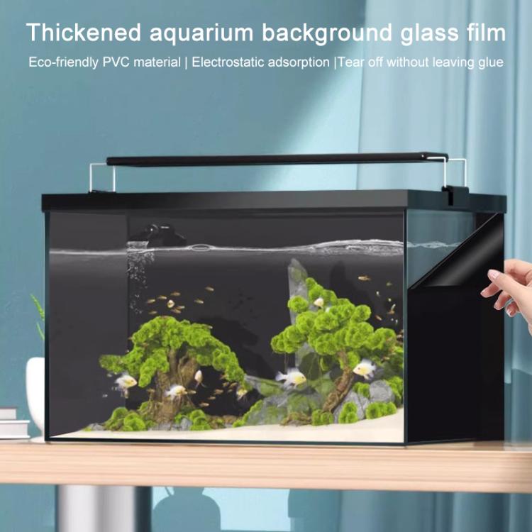 5pcs/Pack Static Electricity Fish Tank Glass Film PVC Background Sticker, Frosted Black 30cm x 1m, Frosted Black 40cm x 1m, Frosted Black 50cm x 1m