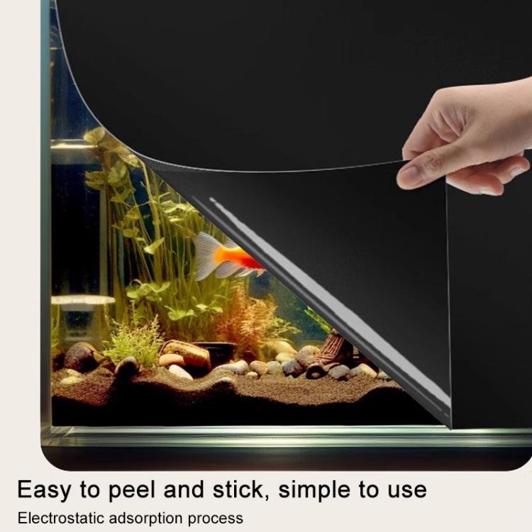 5pcs/Pack Static Electricity Fish Tank Glass Film PVC Background Sticker, Frosted Black 30cm x 1m, Frosted Black 40cm x 1m, Frosted Black 50cm x 1m