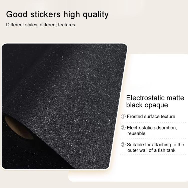 5pcs/Pack Static Electricity Fish Tank Glass Film PVC Background Sticker, Frosted Black 30cm x 1m, Frosted Black 40cm x 1m, Frosted Black 50cm x 1m