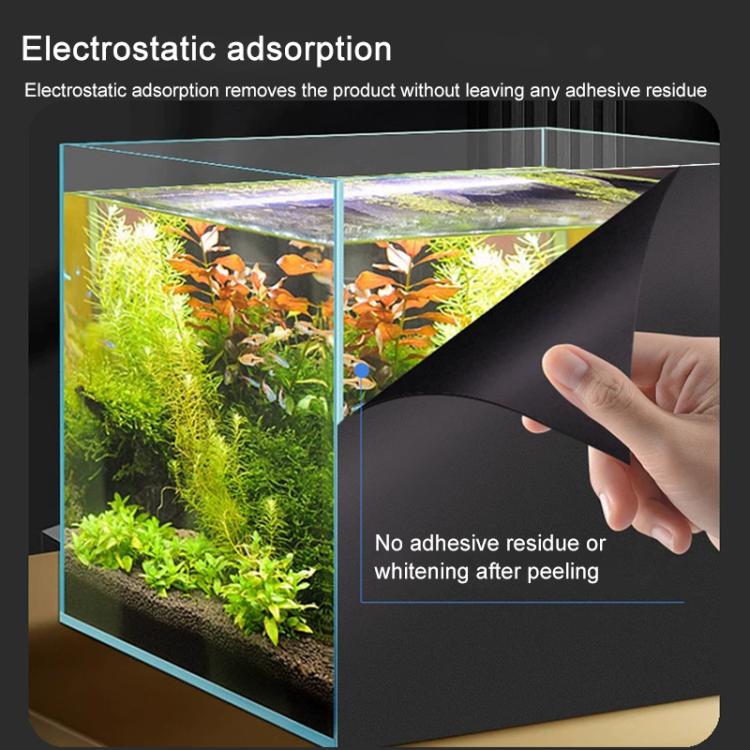 5pcs/Pack Static Electricity Fish Tank Glass Film PVC Background Sticker, Frosted Black 30cm x 1m, Frosted Black 40cm x 1m, Frosted Black 50cm x 1m