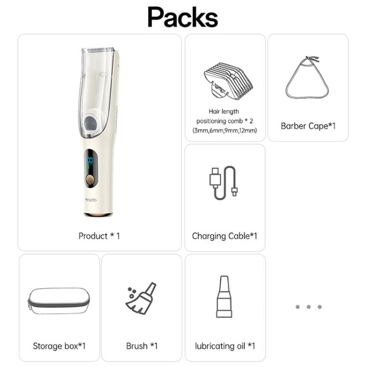 Yesido MG19 Low Temperature Ceramic Blade Baby Hair Clipper, MG19