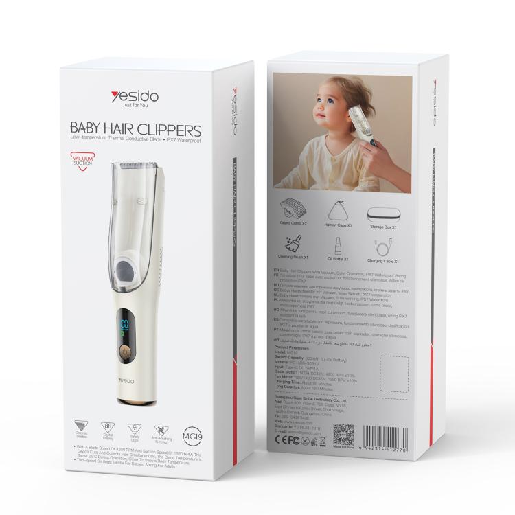 Yesido MG19 Low Temperature Ceramic Blade Baby Hair Clipper, MG19