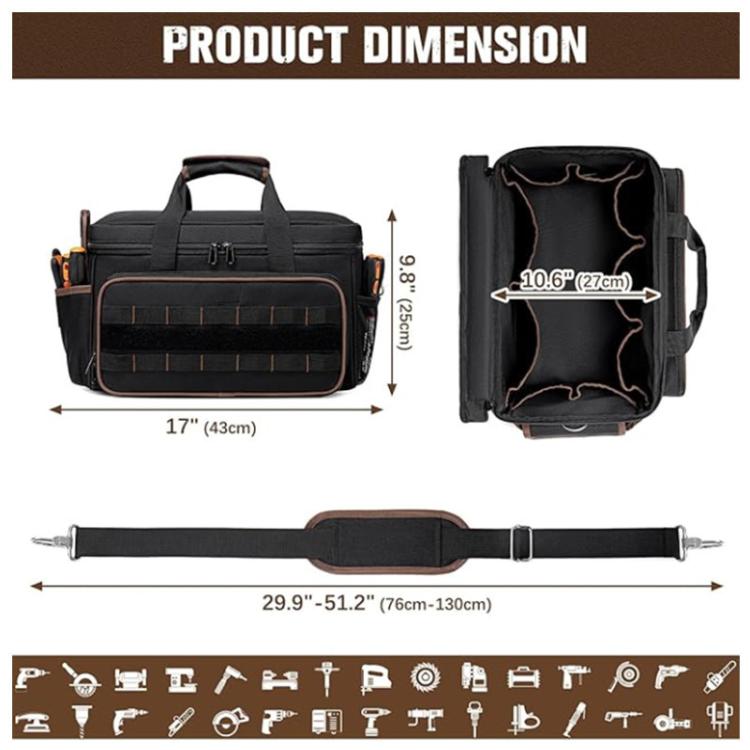 17 inch Oxford Cloth Crossbody Handheld Heavy-Duty Tool Bag
