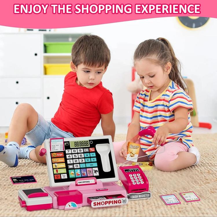 Children Shopping Cash Register Playset with Real Calculator
