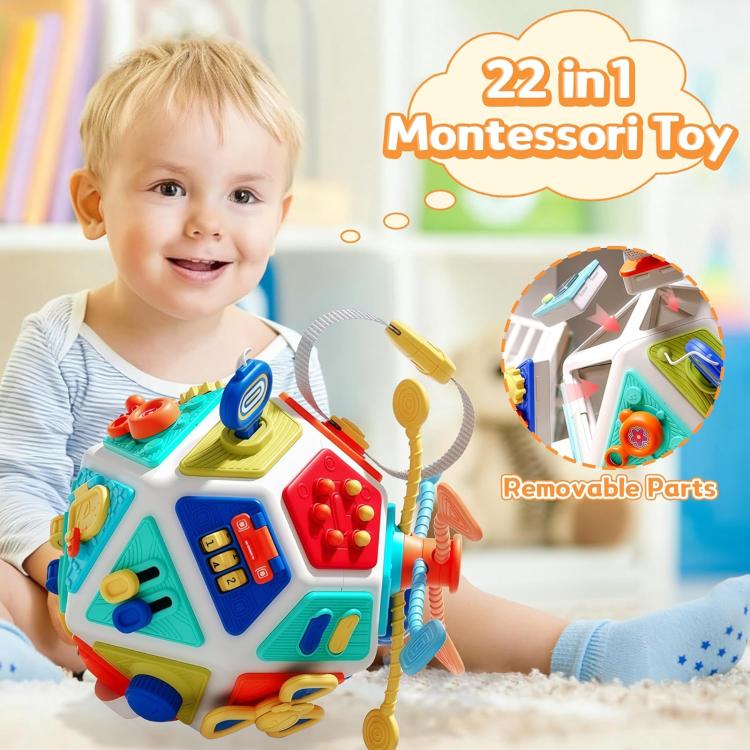 Baby Busy Board Cube Toys 22-in-1 Montessori Sensory Early Education Toy
