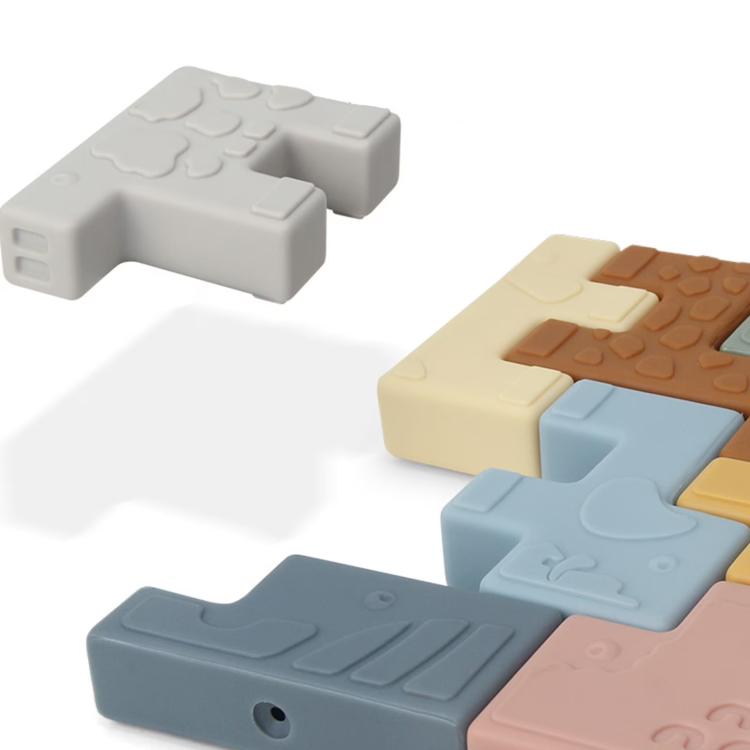 10pcs / Set Children Early Educational Soft Building Block Relief-carved Stacking Game, Animals, House