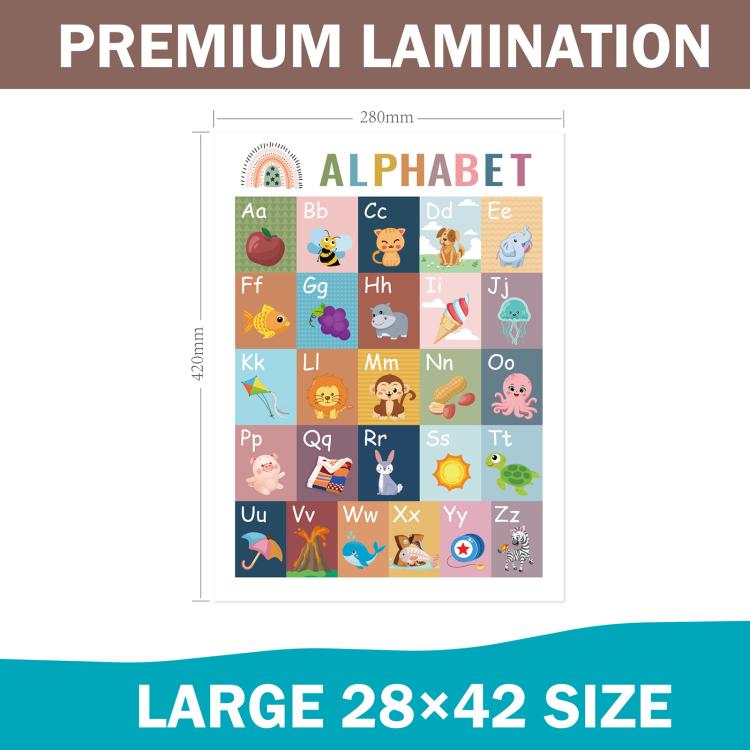 16pcs / Set Children Early Education Bohemian Style English Learning Wall Charts