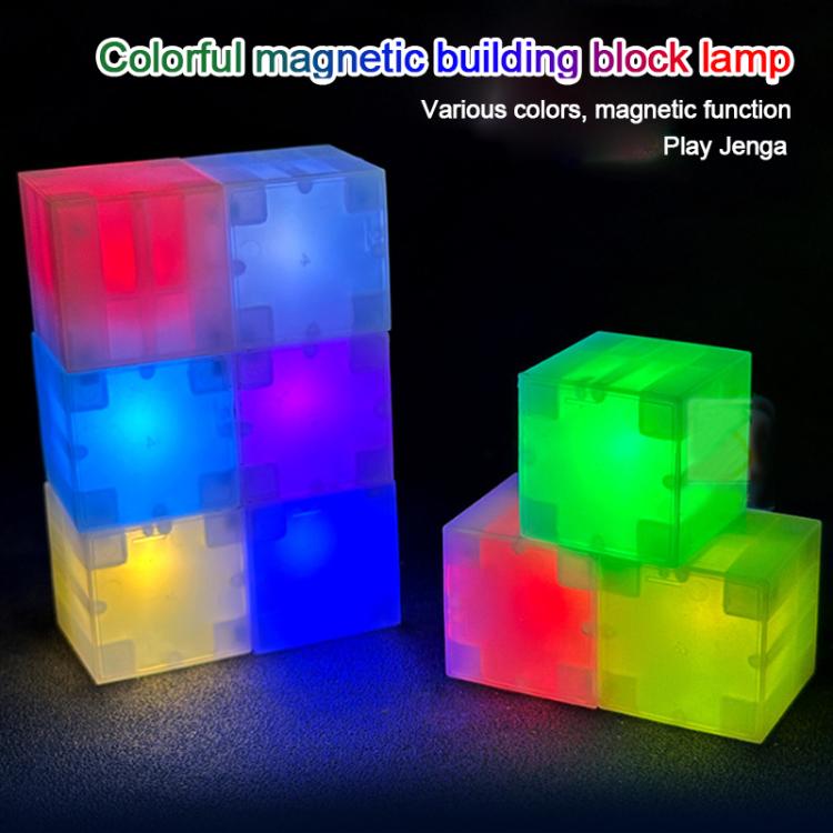 2.5cm Magnetic Cube Building Blocks LED Night Lights Decorative Toy
