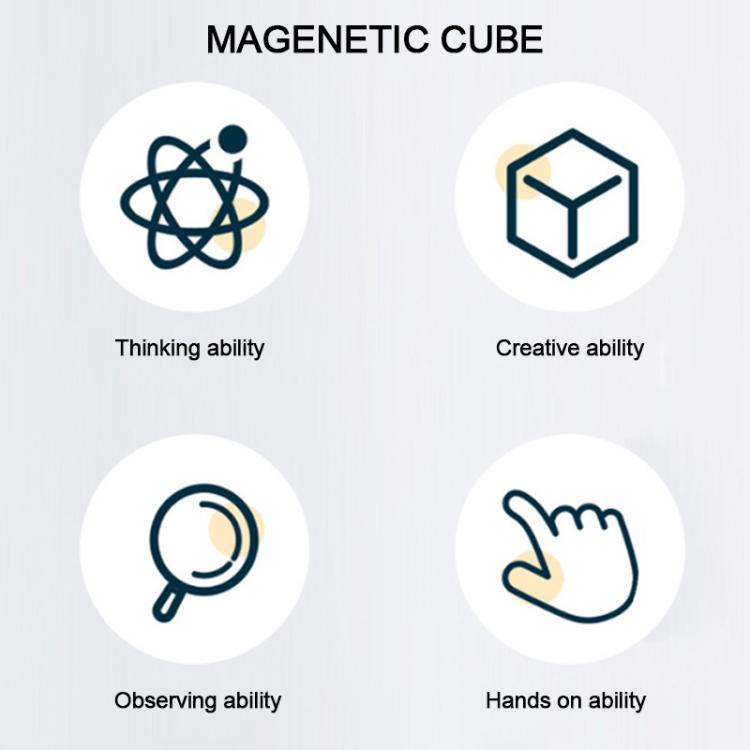 2.5cm Magnetic Cube Building Blocks LED Night Lights Decorative Toy