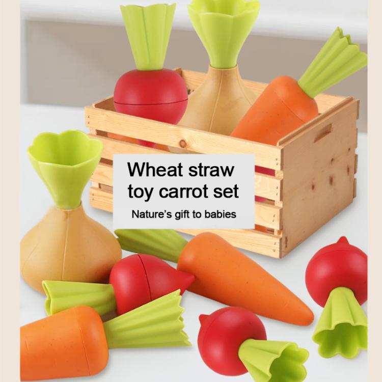 Wheat Straw Simulation Vegetable Planting Children Pretend Play Early Education Toy, Vegetable Planting