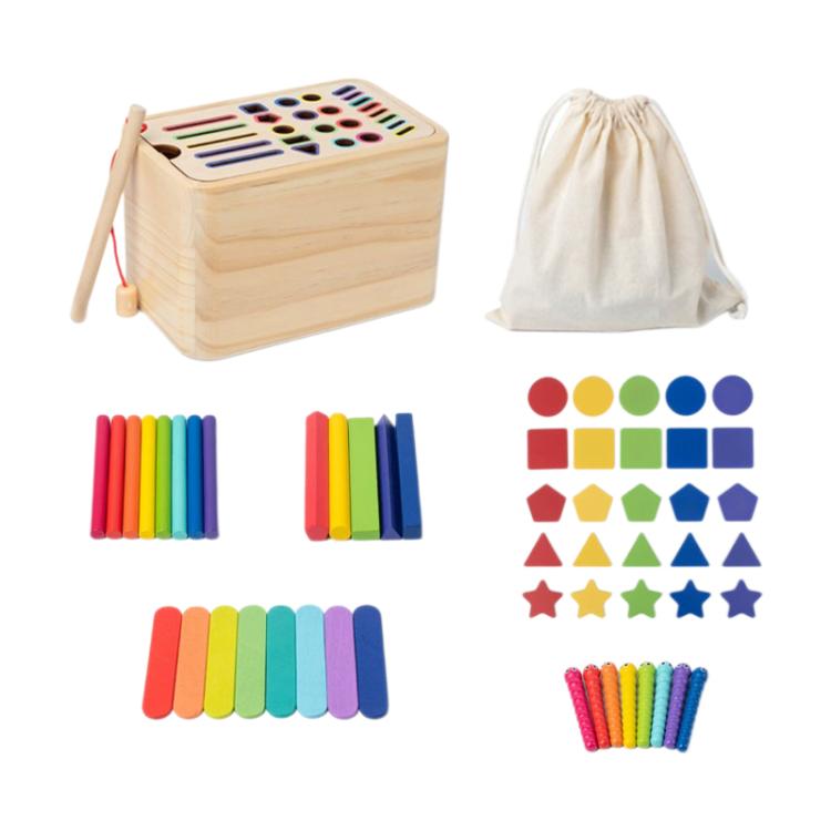 Baby Sensory Play Montessori Wooden Toys Color Shape Sorting Box, Insect Fishing Rubber wood, Short 2-in-1, Short 6-in-1, Short 3-in-1, Short 4-in-1, Short 5-in-1, Multifunctional Simplified Packaging, Multifunctional Deluxe Packaging, 3D Rod Rubber Wo...
