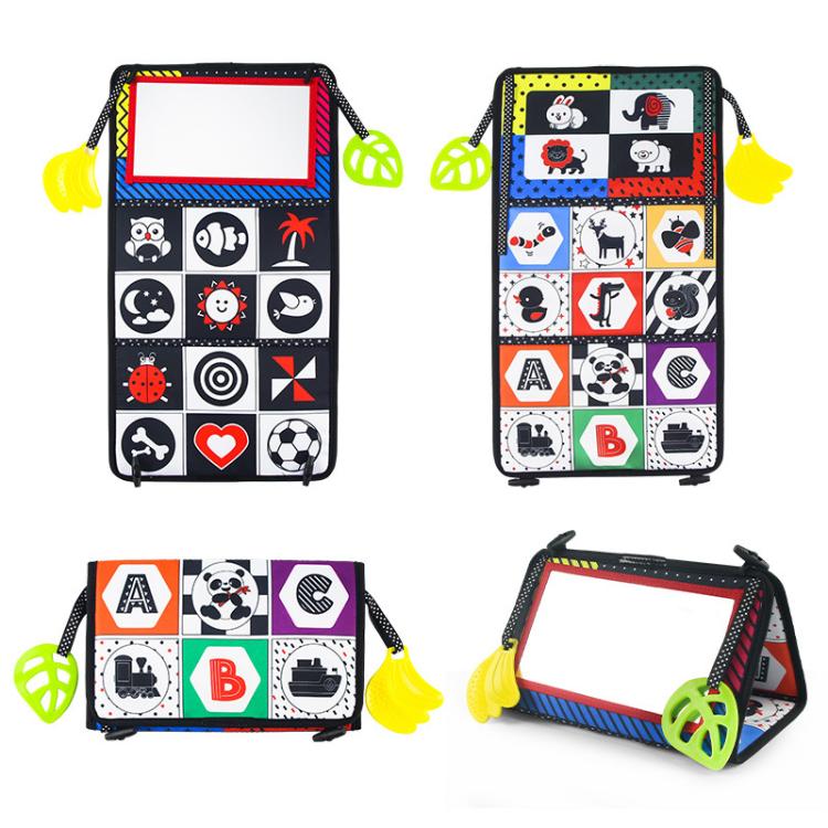 Early Childhood Education Foldable Cloth Book Toy with Distorting Mirror, Number, Number+4-page Cloth Book, Number+4-page Dinosaur Book&Teether, Number+4-page Animals Book&Teether, Letter, Letter+4-page Cloth Book, Letter+3-page Cloth Book             ...