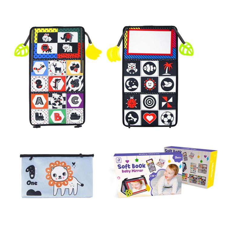 Early Childhood Education Foldable Cloth Book Toy with Distorting Mirror, Number, Number+4-page Cloth Book, Number+4-page Dinosaur Book&Teether, Number+4-page Animals Book&Teether, Letter, Letter+4-page Cloth Book, Letter+3-page Cloth Book             ...