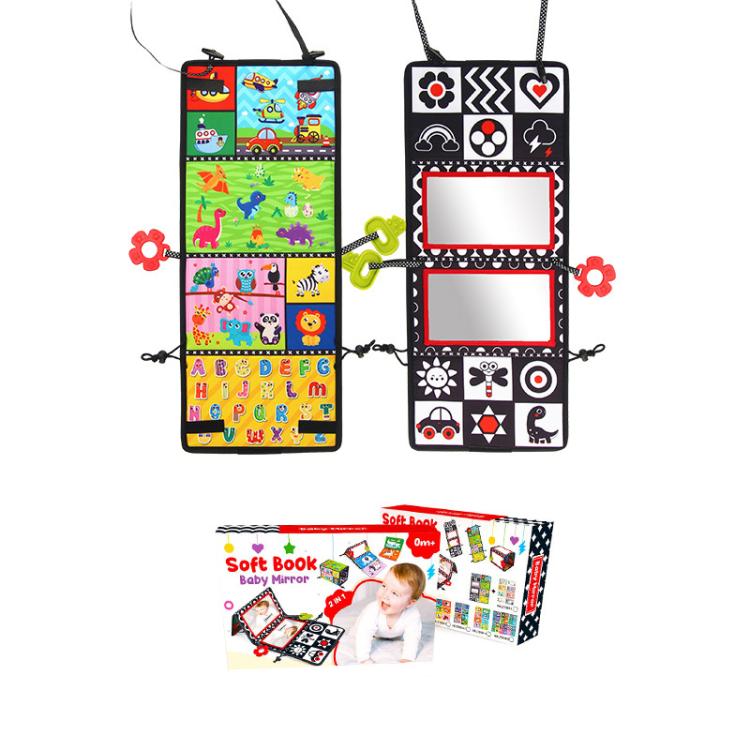 Early Childhood Education Foldable Cloth Book Toy with Distorting Mirror, Number, Number+4-page Cloth Book, Number+4-page Dinosaur Book&Teether, Number+4-page Animals Book&Teether, Letter, Letter+4-page Cloth Book, Letter+3-page Cloth Book             ...