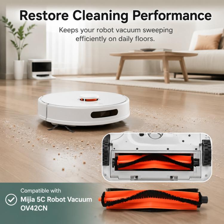 Replacement Accessories for Xiaomi Mijia 5C OV42CN Robot Vacuum Cleaner, Main Brush, Side Brush, Dual Filter, Fine Mop Pad, Thick Stripe Mop Pad, Dust Bag, Activated Carbon Dust Bag