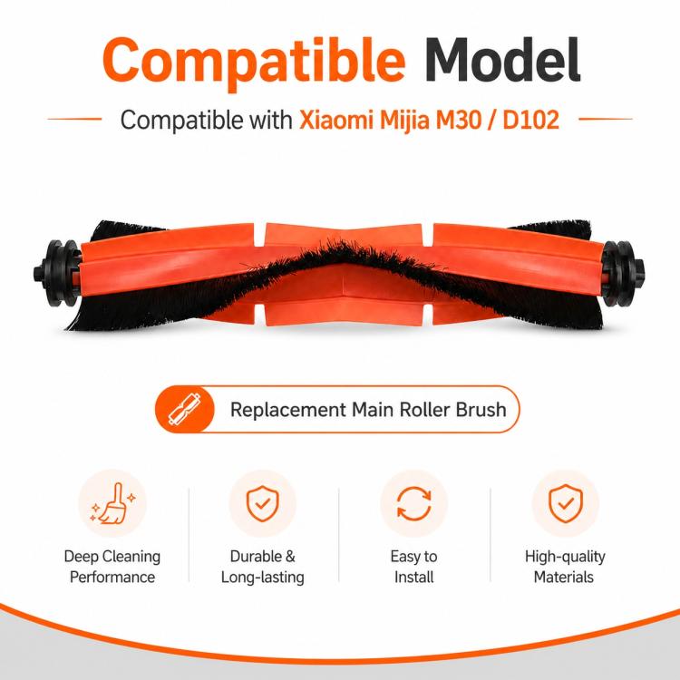 Replacement Accessories for Xiaomi Mijia M30 Robot Vacuum Cleaner, Main Brush, Side Brush, Dual Filter, Thick Stripe Mop Pad, Dust Bag, Activated Carbon Dust Bag