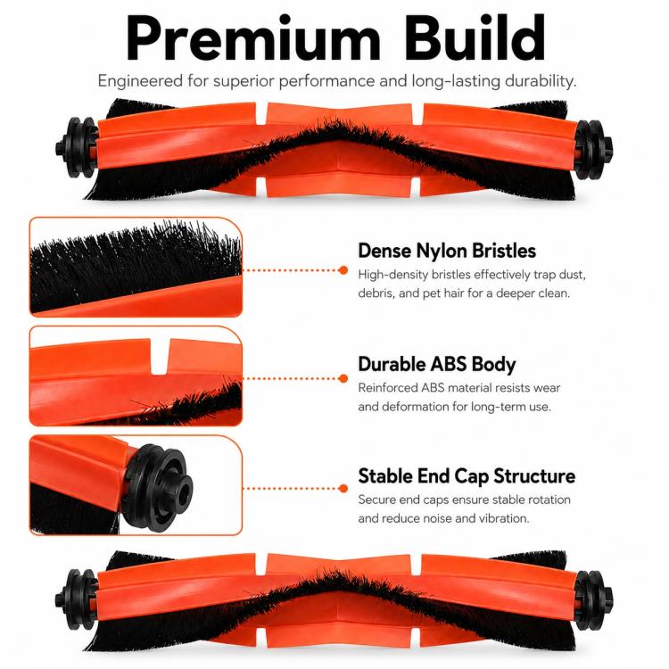 Replacement Accessories for Xiaomi Mijia M30 Robot Vacuum Cleaner, Main Brush, Side Brush, Dual Filter, Thick Stripe Mop Pad, Dust Bag, Activated Carbon Dust Bag