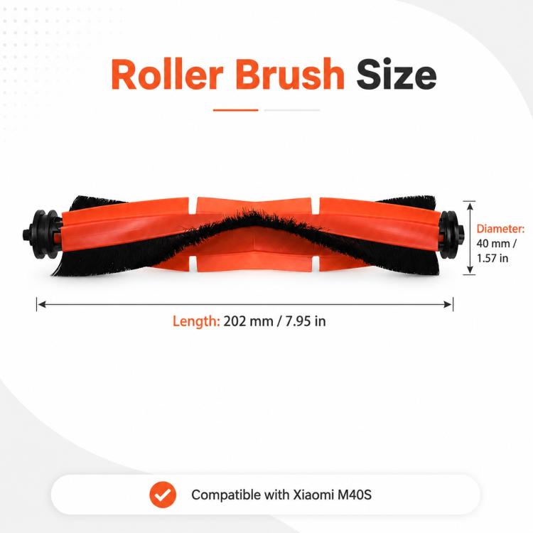 Replacement Accessories for Xiaomi Mijia M40 S Robot Vacuum Cleaner, Main Brush, Side Brush, Dual Filter, Mop Pad, Blue Striped Mop Pad, White Striped Mop Pad, Mop Pad Holder, Dust Bag, Activated Carbon Dust Bag