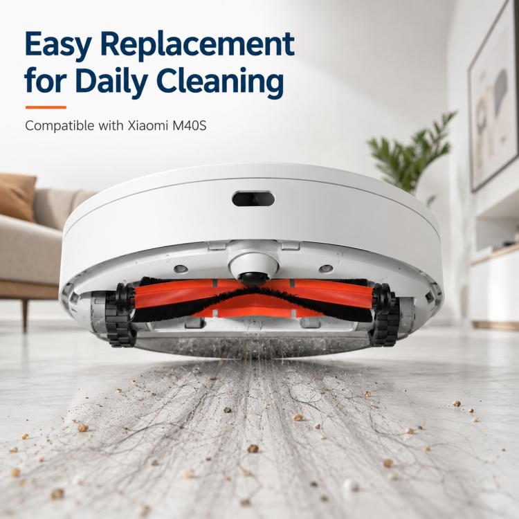Replacement Accessories for Xiaomi Mijia M40 S Robot Vacuum Cleaner, Main Brush, Side Brush, Dual Filter, Mop Pad, Blue Striped Mop Pad, White Striped Mop Pad, Mop Pad Holder, Dust Bag, Activated Carbon Dust Bag