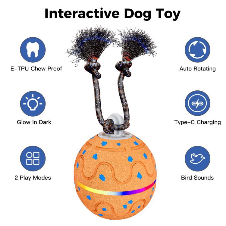 O21 Smart Automatic Pet Toy Ball Dog Training with Light & Sound & Rope, O21