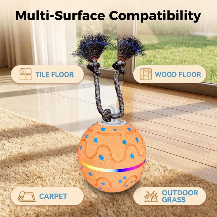 O21 Smart Automatic Pet Toy Ball Dog Training with Light & Sound & Rope, O21