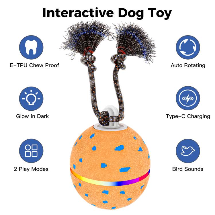 O23 Smart Automatic Pet Toy Ball Dog Training with Light & Sound & Rope, O23