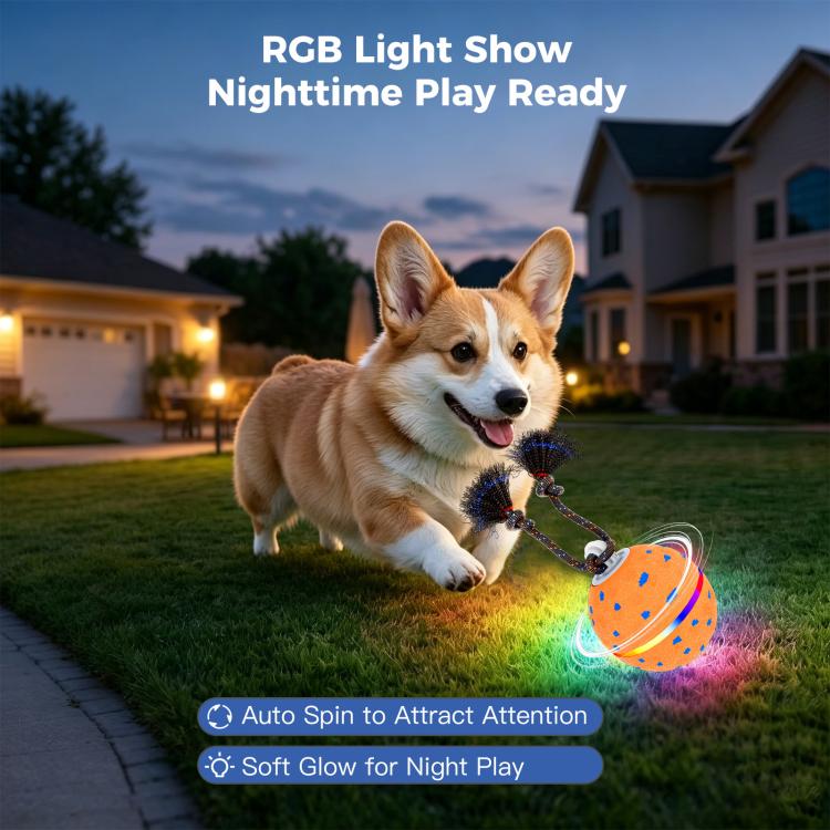 O23 Smart Automatic Pet Toy Ball Dog Training with Light & Sound & Rope, O23