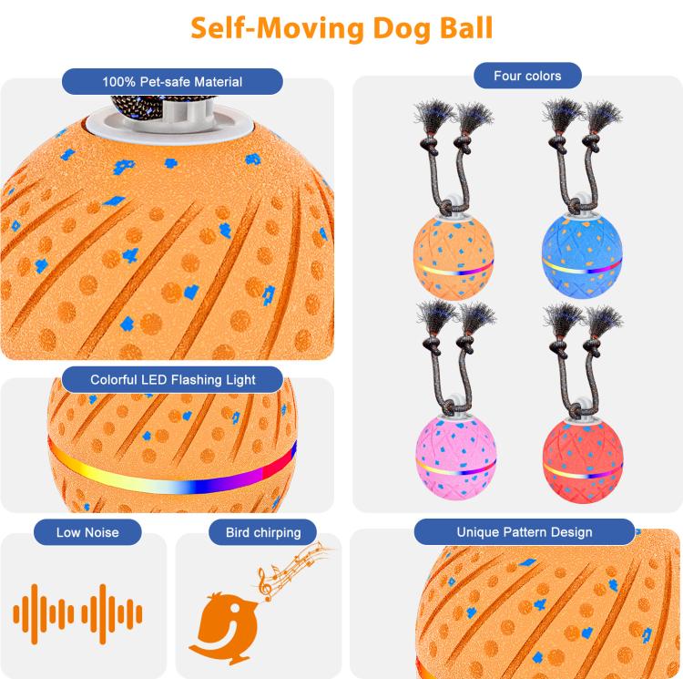 O24 Smart Automatic Pet Toy Ball Dog Training with Light & Sound & Rope, O24