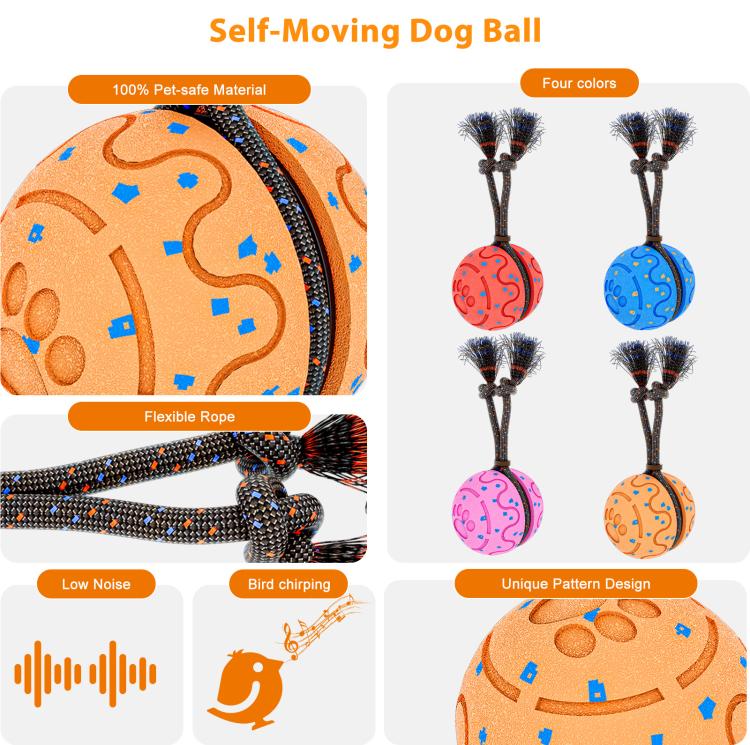 O27 Smart Automatic Pet Toy Ball Dog Training with Sound & Rope, O27