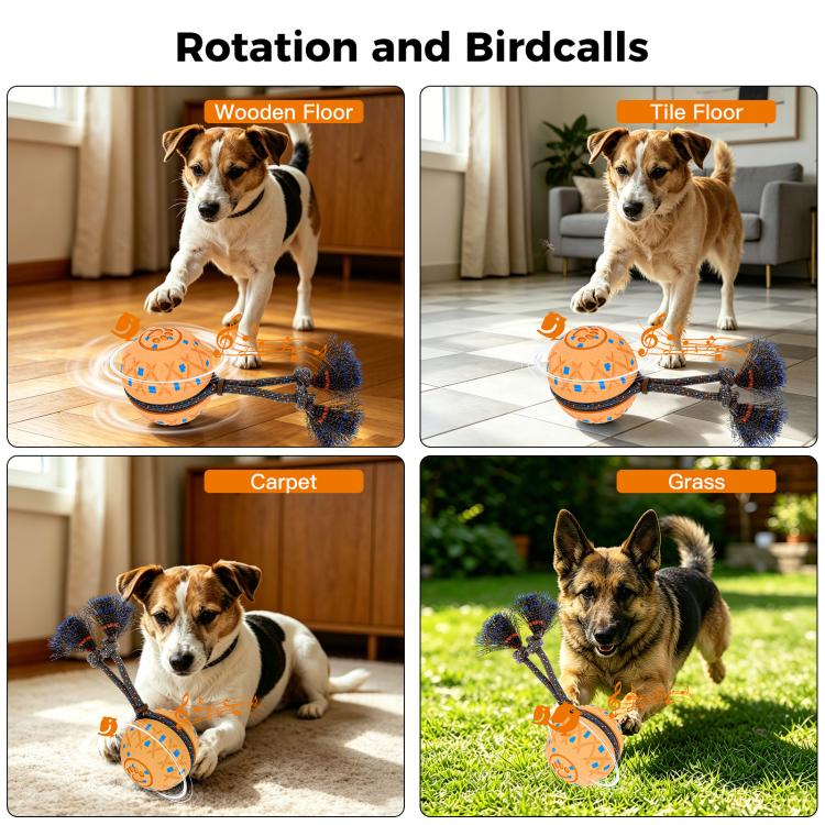 O28 Smart Automatic Pet Toy Ball Dog Training with Sound & Rope, O28