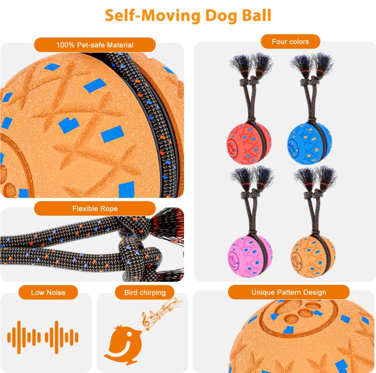 O28 Smart Automatic Pet Toy Ball Dog Training with Sound & Rope, O28