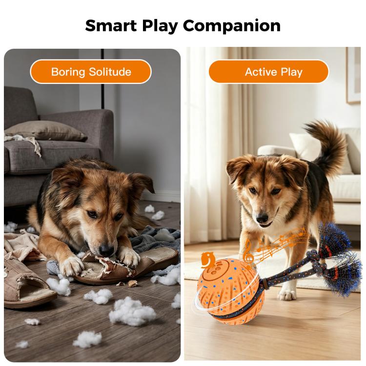 O30 Smart Automatic Pet Toy Ball Dog Training with Sound & Rope, O30