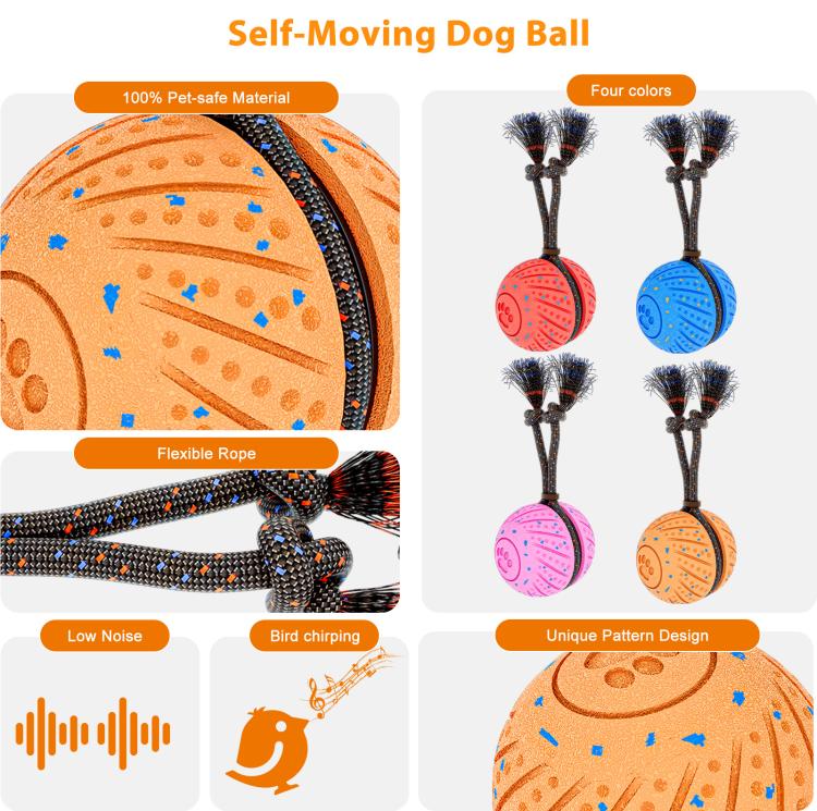 O30 Smart Automatic Pet Toy Ball Dog Training with Sound & Rope, O30