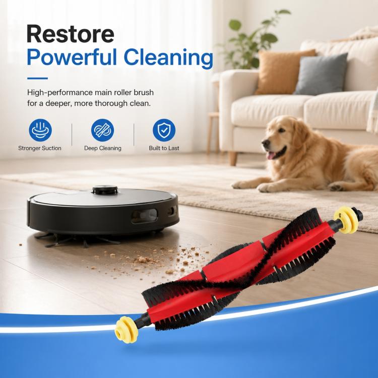Replacement Accessories for Xiaomi Mijia Robot Vacuum 1S / Roborock S50 / T4 / T6 / T7, Detachable Main Brush, Dual White Triangle Side Brush, Dual Black Triangle Side Brush, White Five Star Side Brush, Black Five Star Side Brush, Half Length Mop Pad  ...