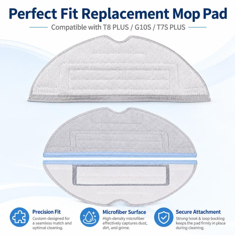 Replacement Accessories for Roborock T7S / G10S / S7 / S7 Max Robot Vacuum Mop, Gray Mop Pad, Blue Mop Pad, Disposable Mop Pad, Black Five Arm Side Brush, Two White Side Brush, Two Black Side Brush, Dust Bag US Version, Dust Bag China Version          ...