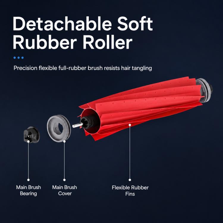 Replacement Accessories for Roborock Q7 Max+ / T8 Plus Robot Vacuum Cleaner, Main Roller Brush, Dual Filter, Mop Pad, Two White Side Brush, Two Black Side Brush, White Five Arm Side Brush, Black Five Arm Side Brush, Dust Bag, Activated Carbon Dust Bag