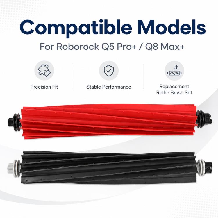 Replacement Accessories for Roborock Q5 Pro / Q5 Pro+ / Q8 Max / Q8 Max+ Robot Vacuum Cleaner, Dual Main Roller Brush, Dual Filter, Mop Pad, White Five Arm Side Brush, Black Five Arm Side Brush, Dust Bag, Activated Carbon Dust Bag
