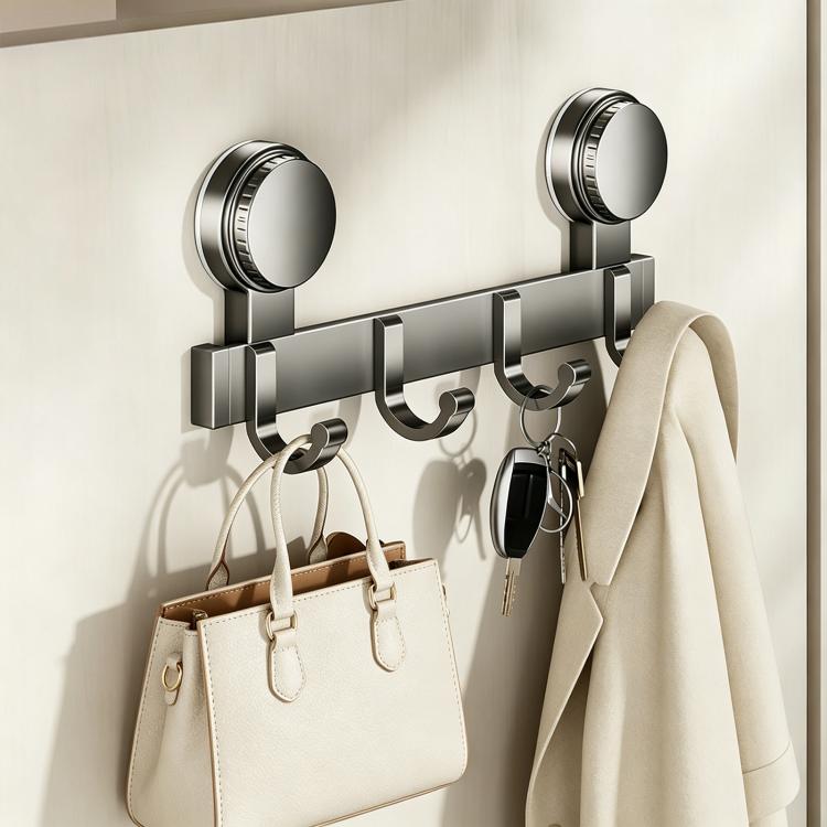 No-drill Door Back Vacuum Suction Cup Hooks Storage Rack, Upgraded Single Row 3-hook, Upgraded Single Row 4-hook, Upgraded Single Row 5-hook, Upgraded Single Row 6-hook, Upgraded Single Row 7-hook, Upgraded Single Row 8-hook, Upgraded Double Row 3-hook...