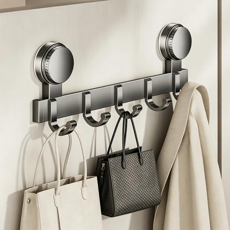 No-drill Door Back Vacuum Suction Cup Hooks Storage Rack, Upgraded Single Row 3-hook, Upgraded Single Row 4-hook, Upgraded Single Row 5-hook, Upgraded Single Row 6-hook, Upgraded Single Row 7-hook, Upgraded Single Row 8-hook, Upgraded Double Row 3-hook...