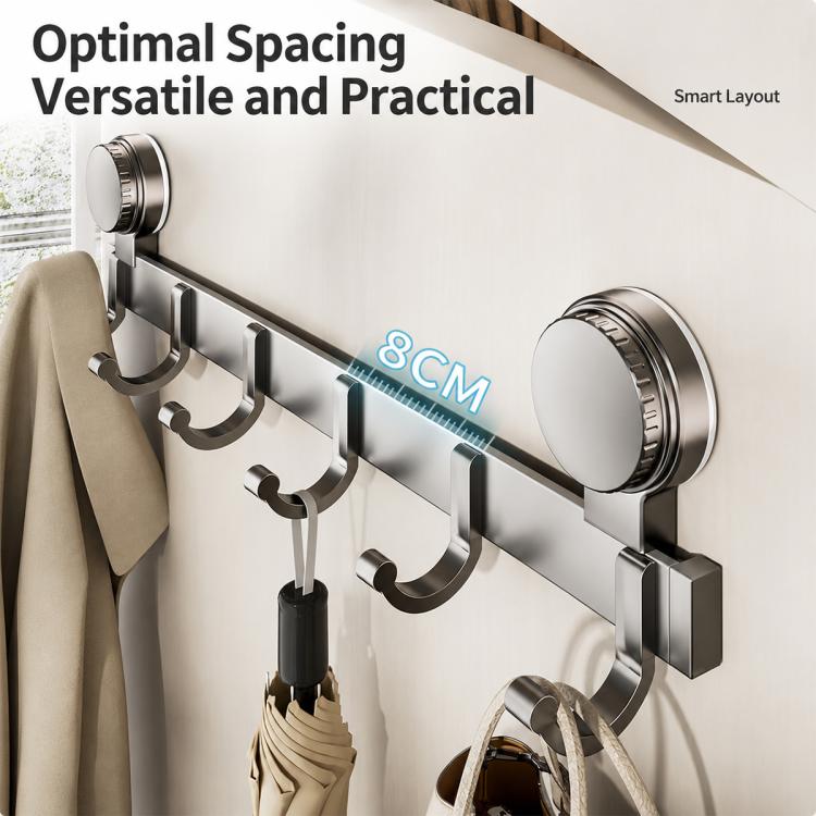 No-drill Door Back Vacuum Suction Cup Hooks Storage Rack, Upgraded Single Row 3-hook, Upgraded Single Row 4-hook, Upgraded Single Row 5-hook, Upgraded Single Row 6-hook, Upgraded Single Row 7-hook, Upgraded Single Row 8-hook, Upgraded Double Row 3-hook...